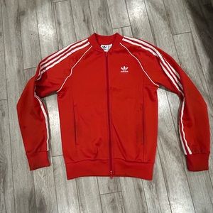 adidas red zip up